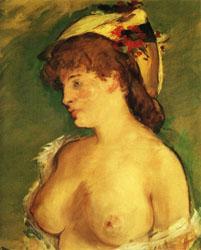 Edouard Manet Blonde Woman with Naked Breasts France oil painting art